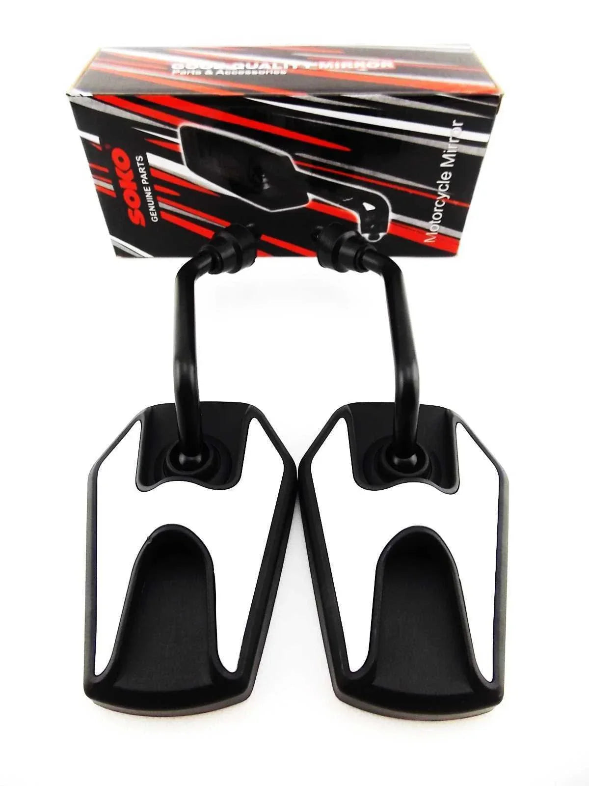 Black White Soko Mirrors for Kawasaki Z750 (2004-2012)
