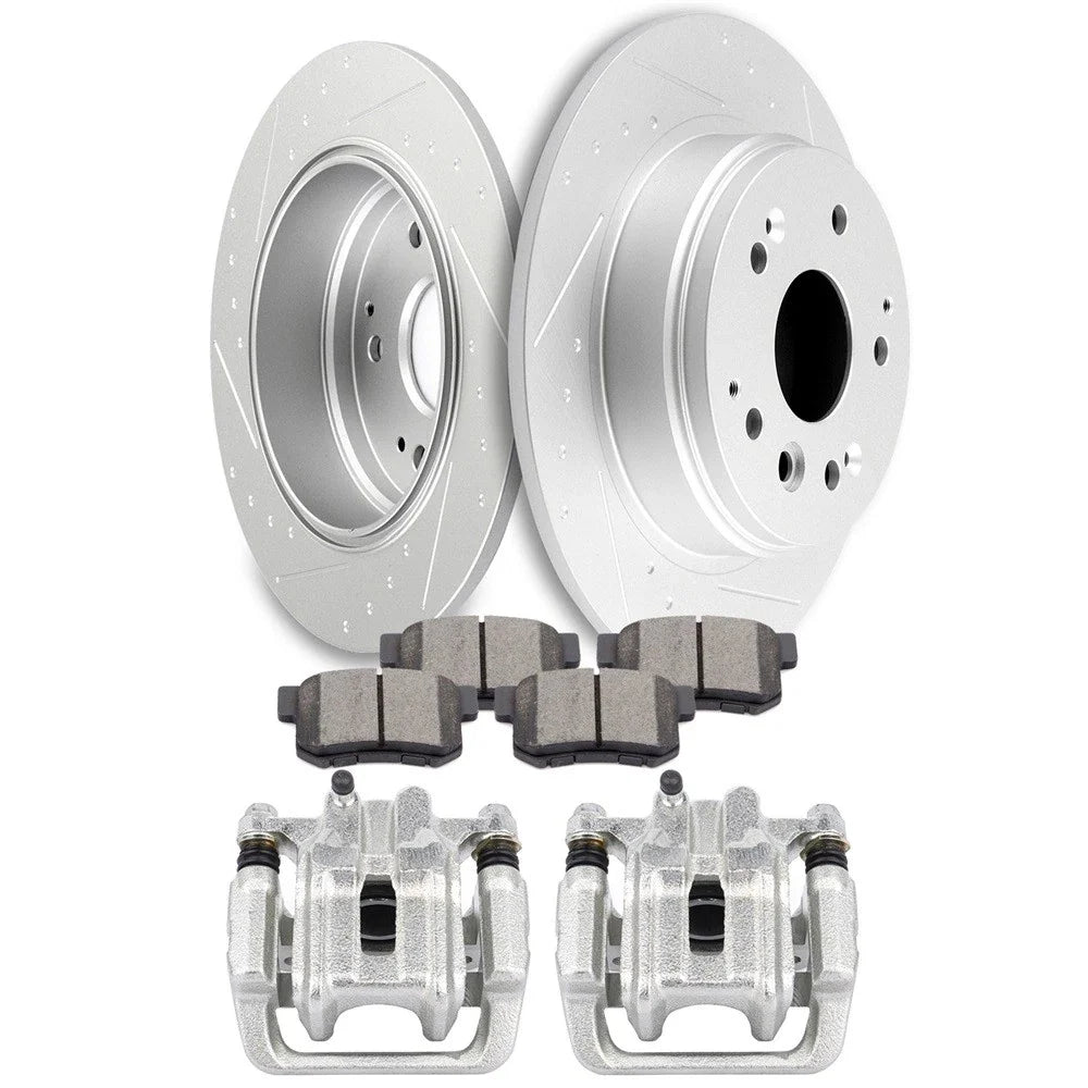 Rear Brake Calipers & Rotors with Ceramic Pads for Honda Element (2003–2011)