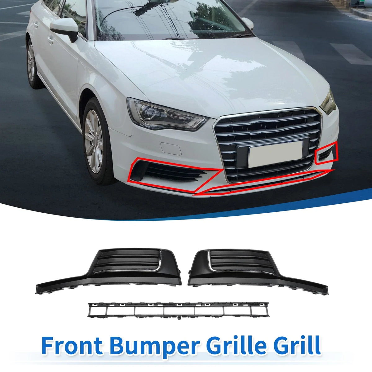 Front Lower Bumper Grille for Audi A3 A3PA (2017–2020) With Trim