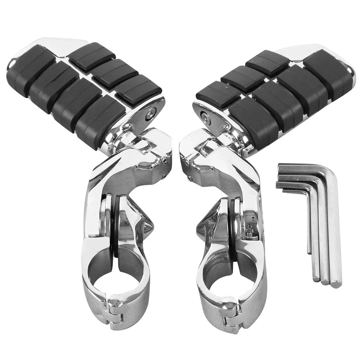 Highway Foot Pegs & Clamps 1.25" Chrome for Harley