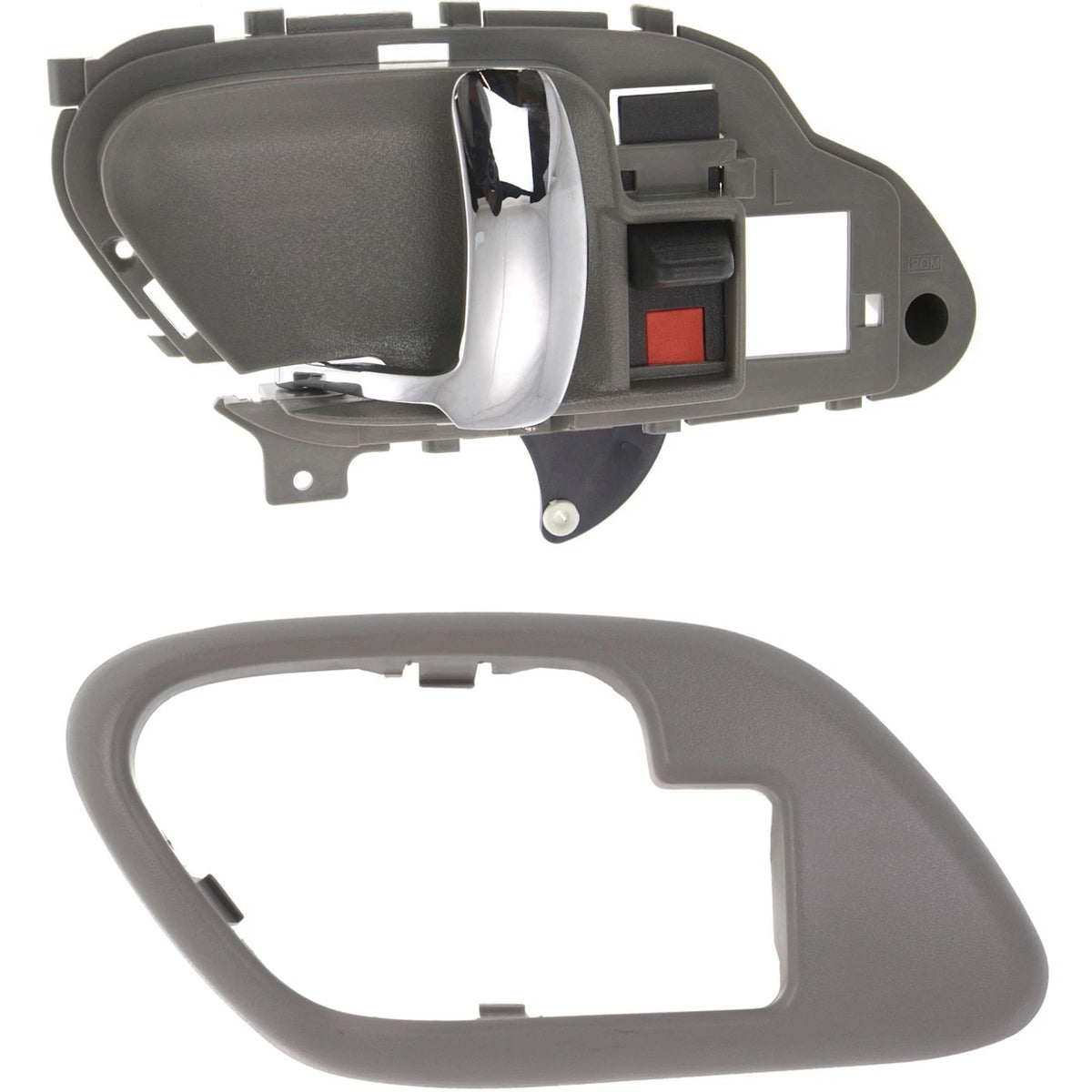 Interior Gray & Chrome Door Handle w/ Bezel LH for Chevy Truck