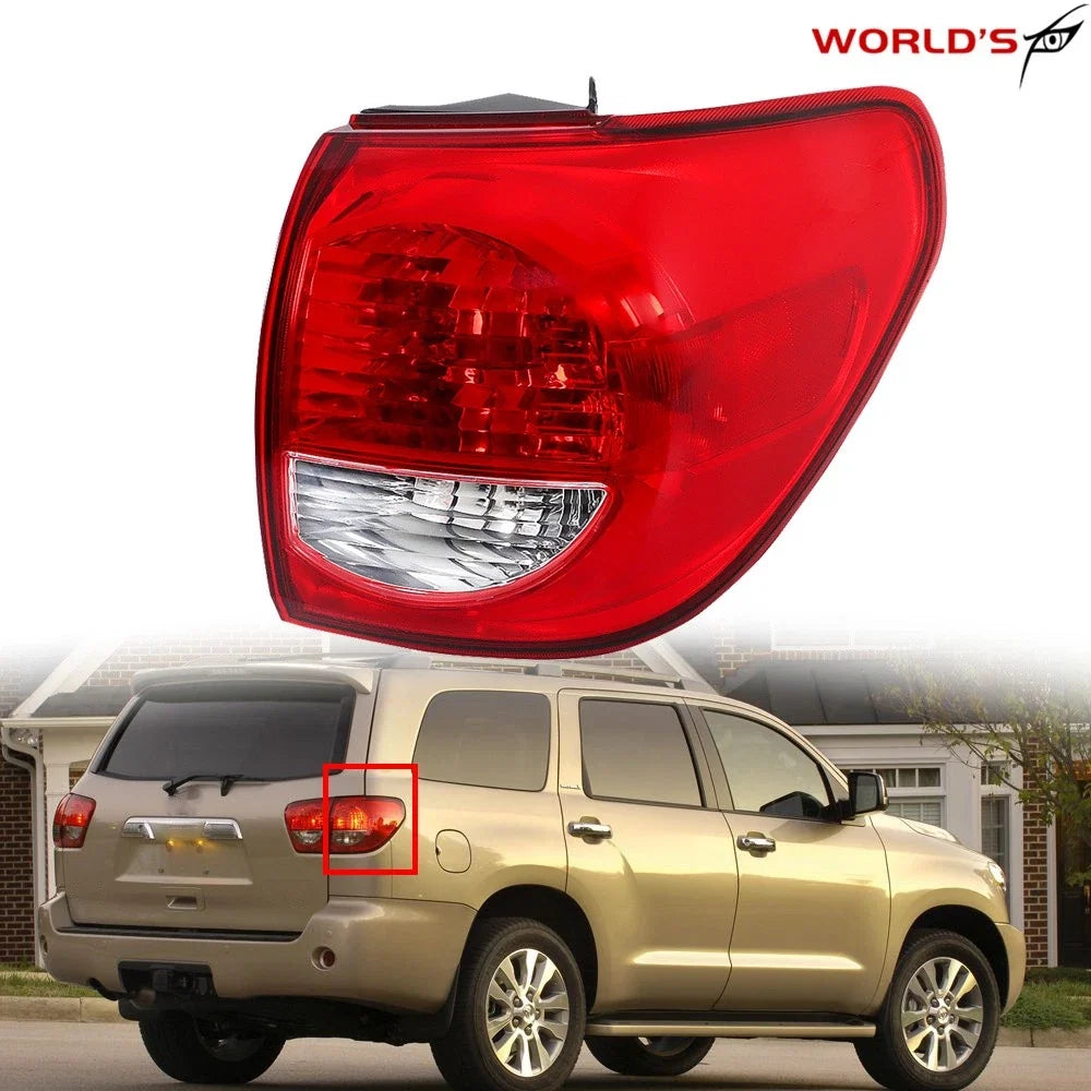Rear Outer Clear Tail Light for Toyota Sequoia (2008–2017) Right Side