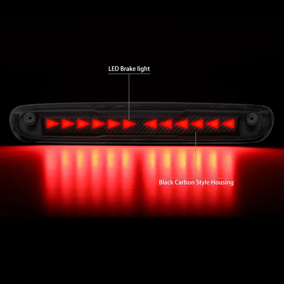 Chasing Triangle LED 3rd Brake Light Lamp for Silverado Sierra (2007–2014)