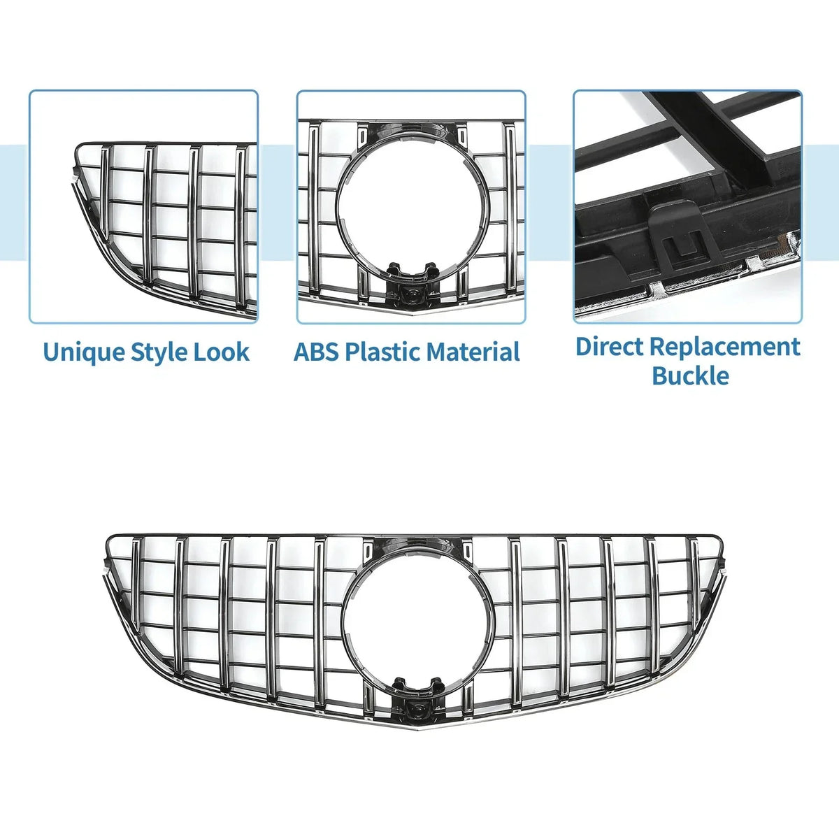 Front Upper Bumper Grille for E200 Mercedes-Benz (2014–2017)