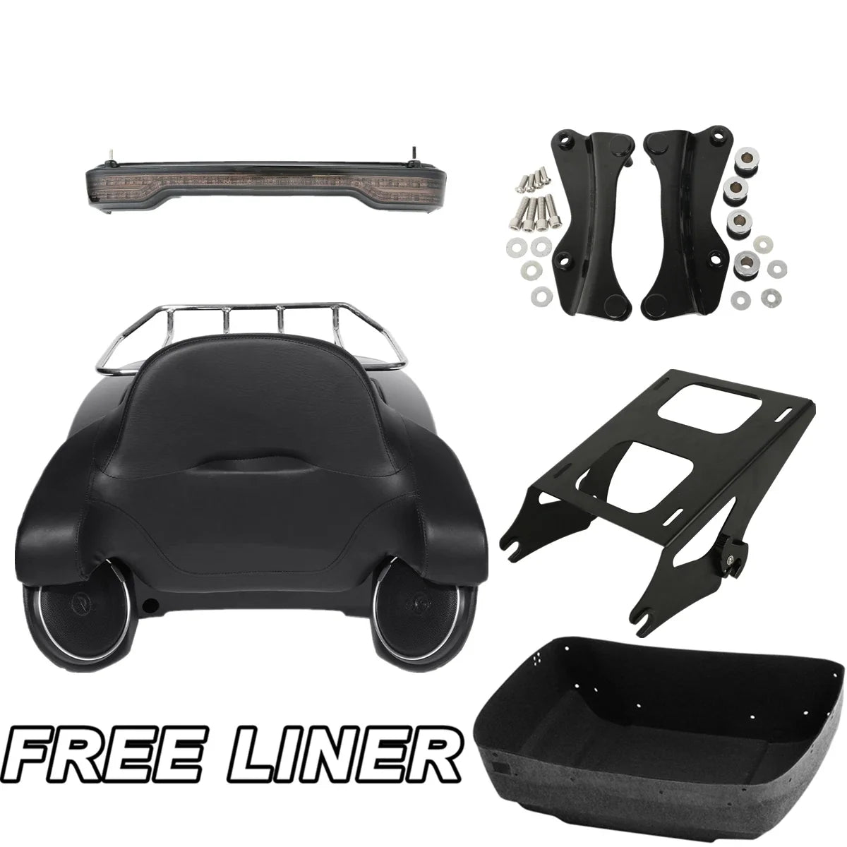 Rack Speakers for LED Tail Lights on Harley (2014-2026) Touring