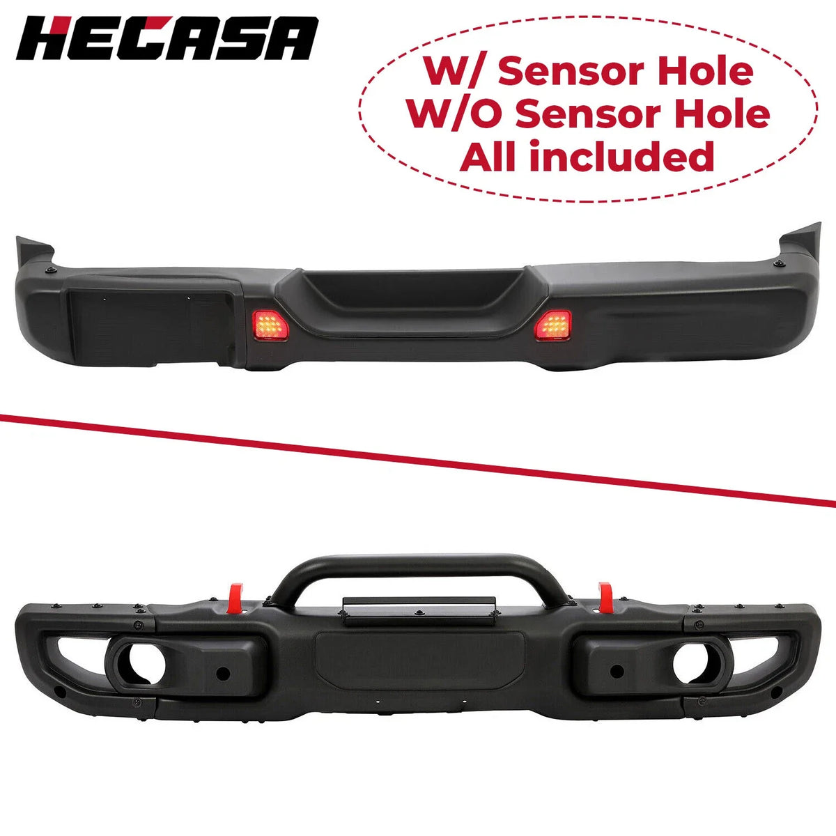 Bumper with Sensor Hole & Without for Jeep Wrangler JK JL (2007-2024)
