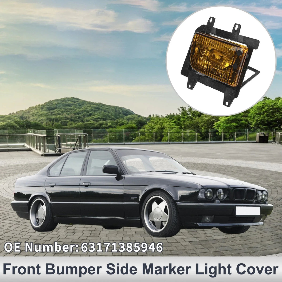 1 Pc Right Front Bumper Side Marker Light Cover for BMW E30 (1982–1994) No.63171385946