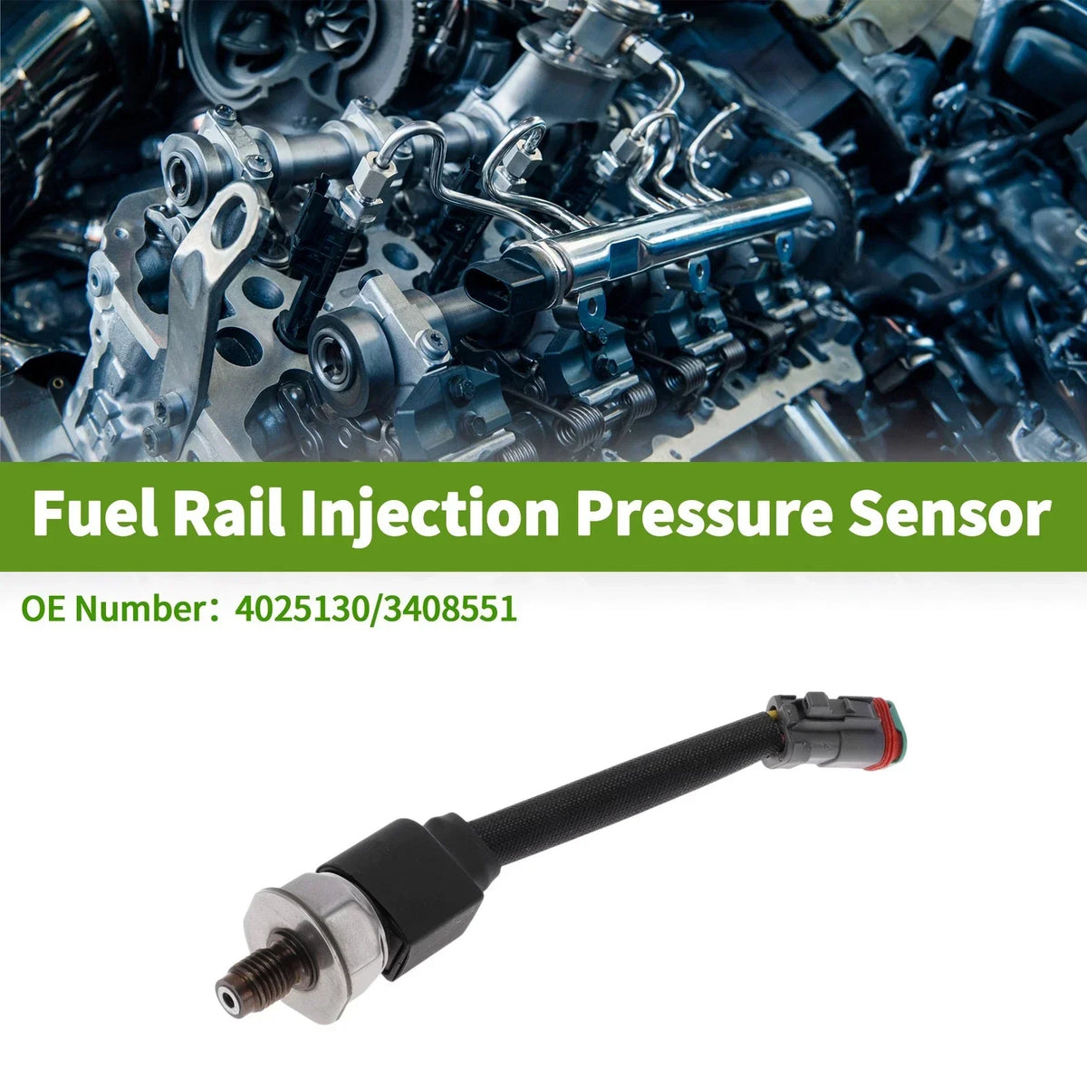 Fuel Injection Pressure Sensor for Dodge Ram 2500 (2010-2018) with Line