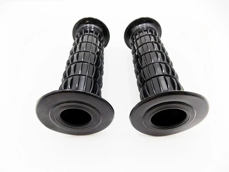 Black Hand Grip Set - Left & Right Pair for Kawasaki KH400 (1976-1978)