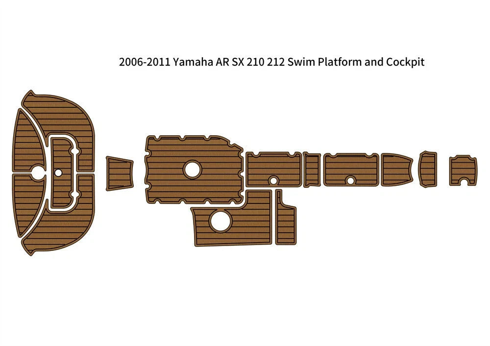 Swim Platform Cockpit Mat for Yamaha AR/SX 210/212 (2006–2011) EVA Teak