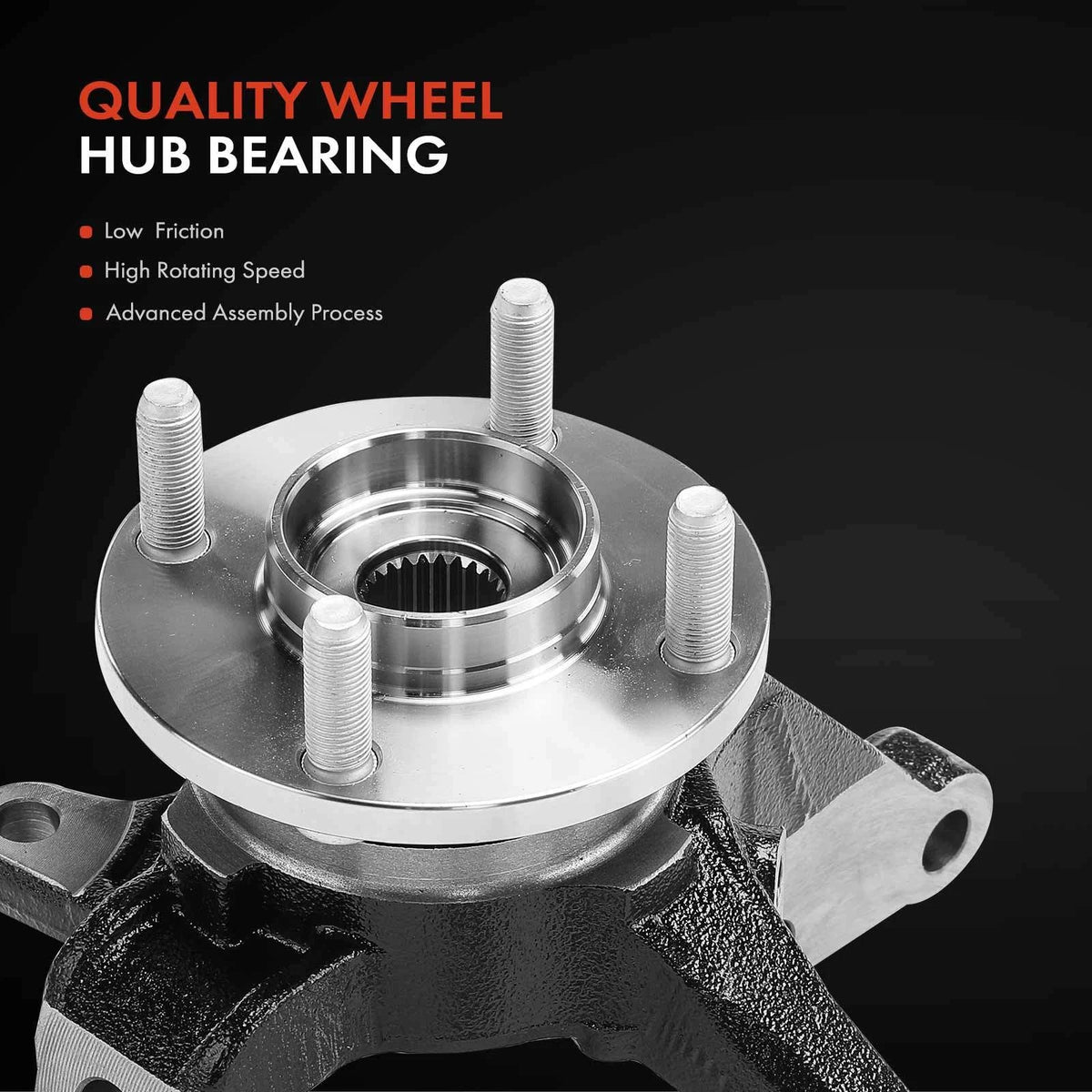 Front Hub Bearing and Steering Knuckle Set for Nissan Versa (2013-2019)