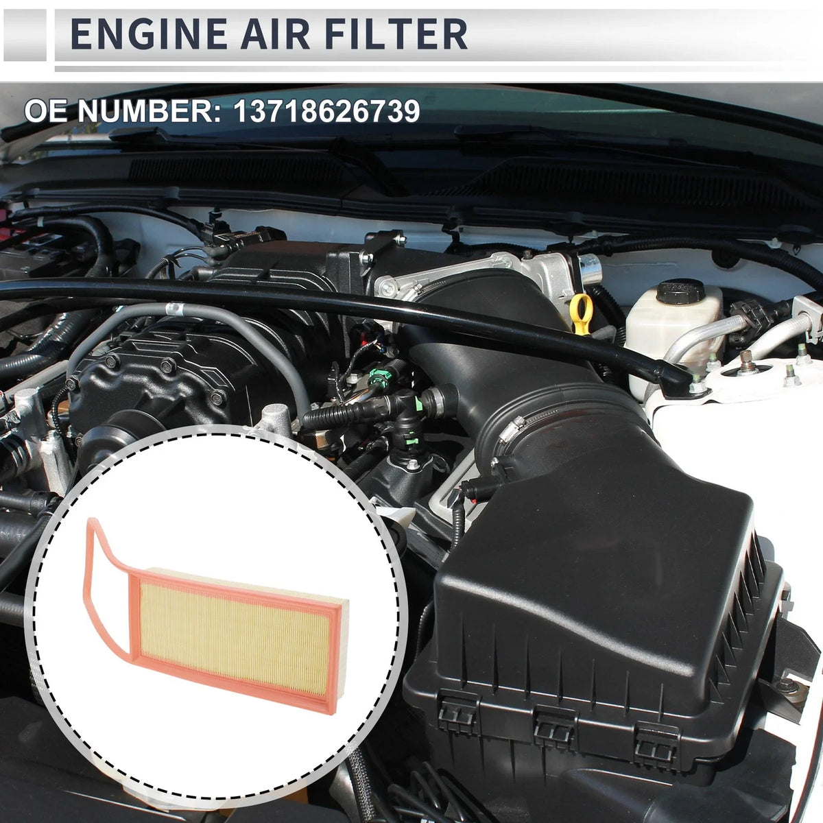 Car Engine Air Filter No. 13718626739 for BMW X5 2.0L (2016–2018)