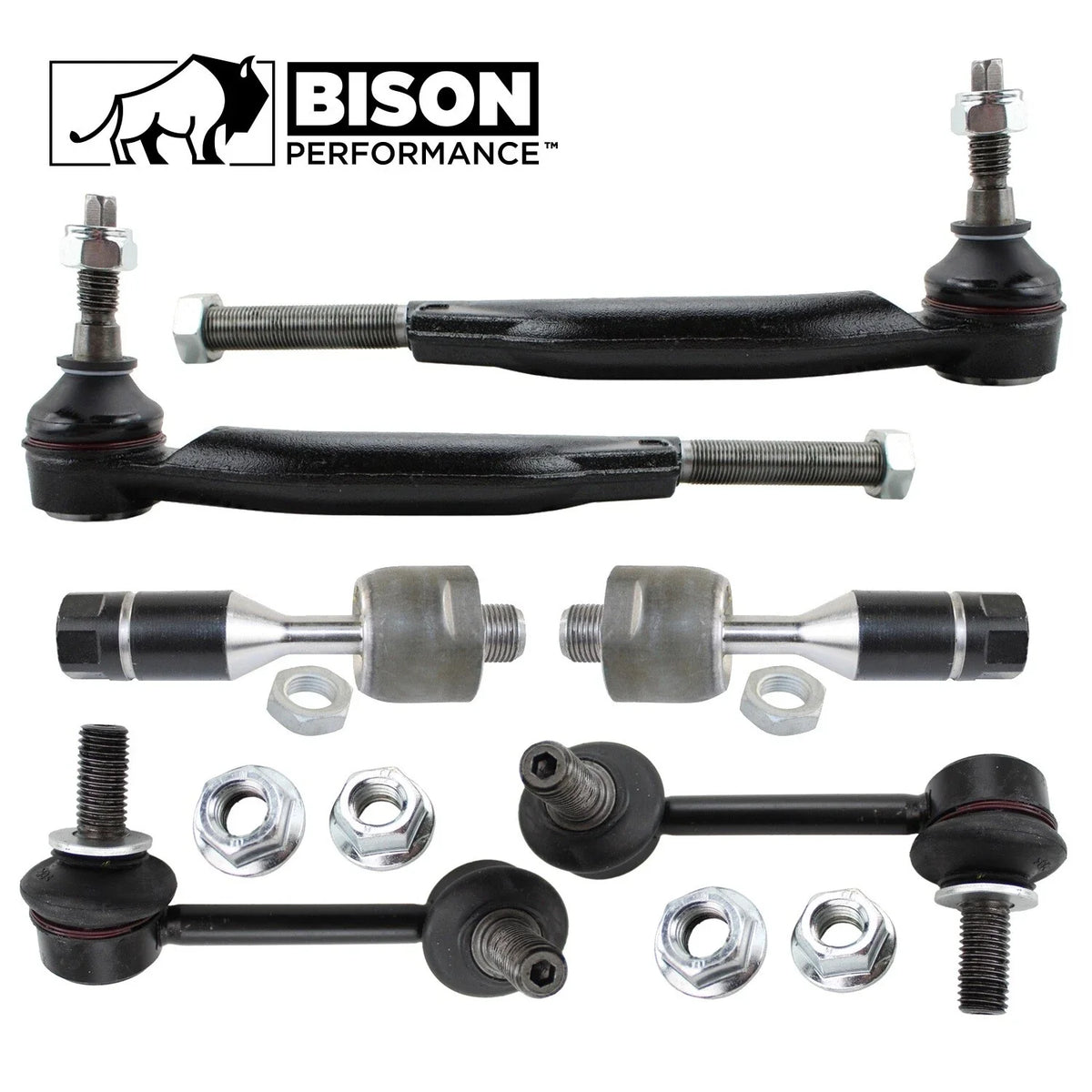 6pc Tie Rod and Front Sway Bar Link Kit for GMC Chevy Buick Saab