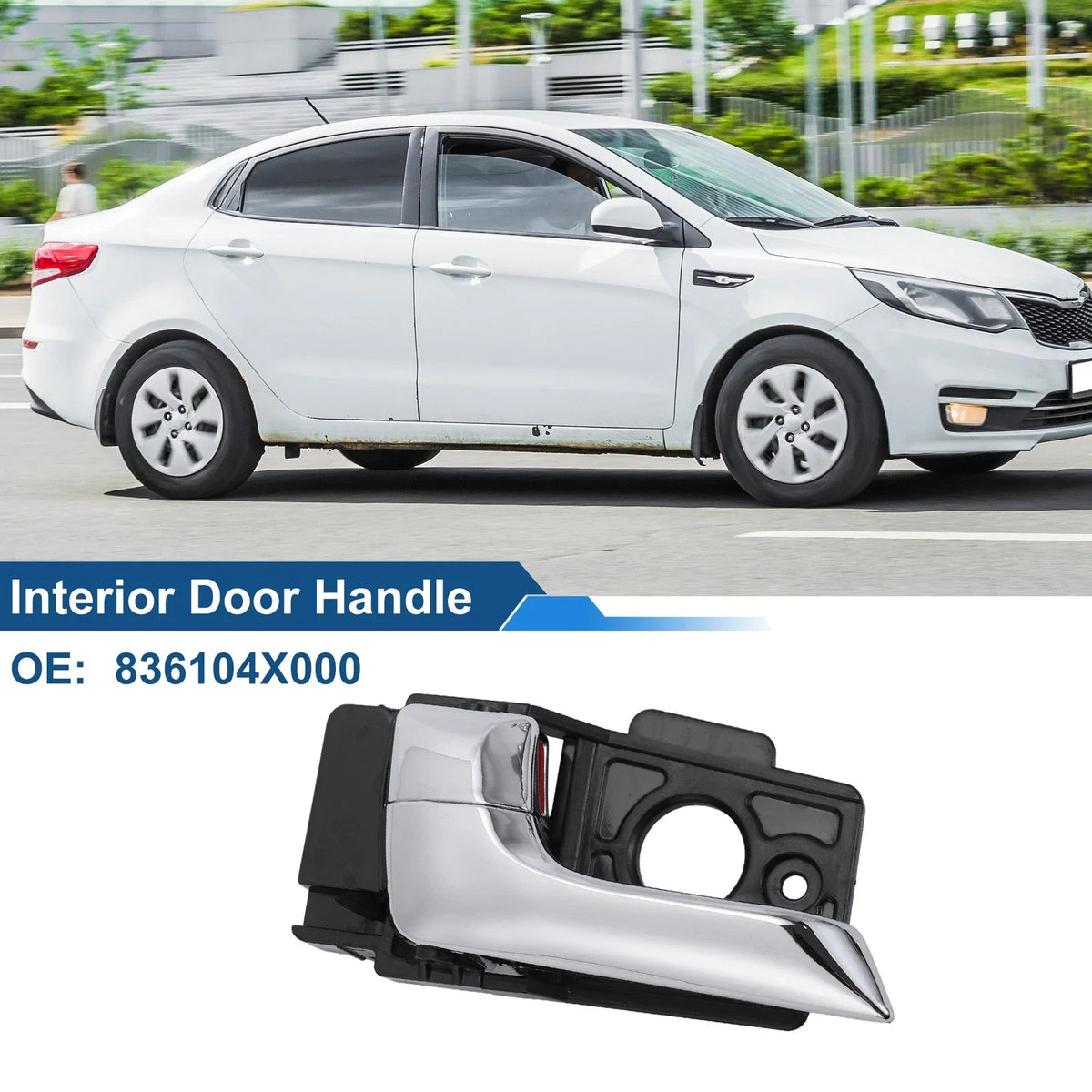 Rear Left Passenger Side Interior Door Handle for Kia K2 (2013–2015) No. 836104X000