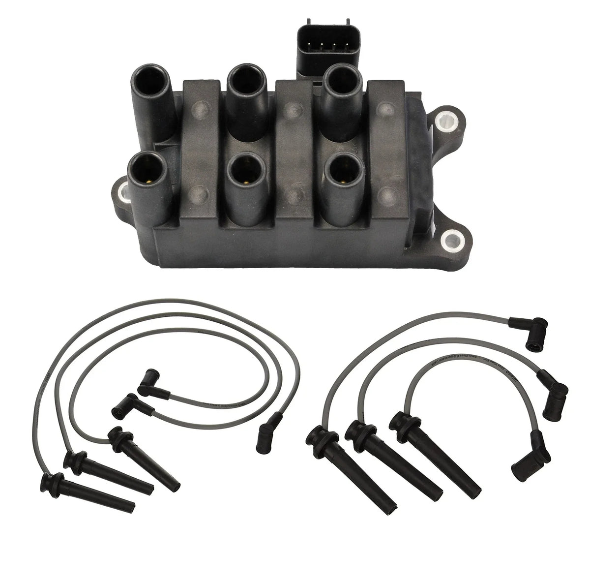 Ignition Coil & Spark Plug Wire Set for Mazda Mercury 2.5L V6 (1994–2002)
