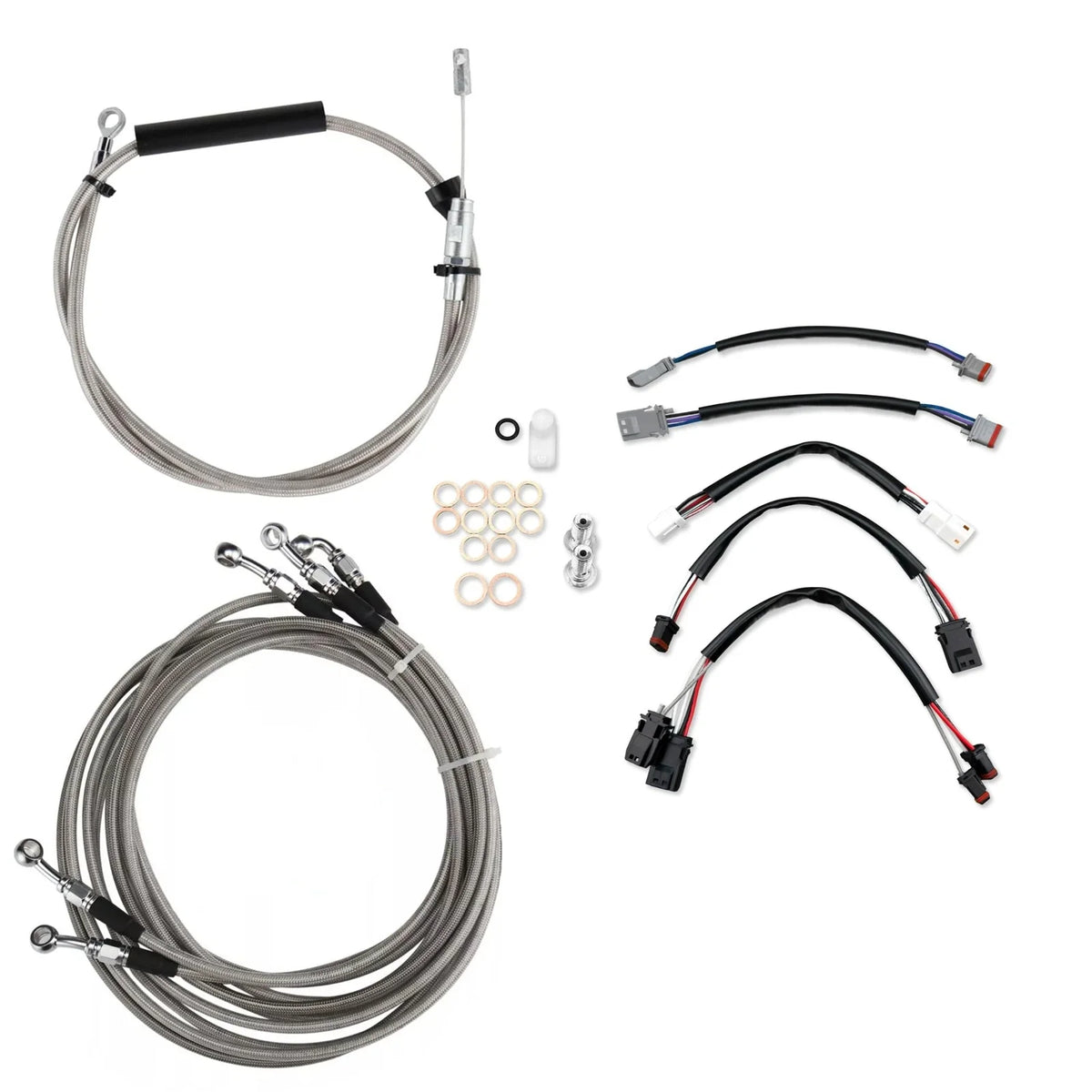 14" Brake Line in Chrome for Harley Street Glide 2000–2023