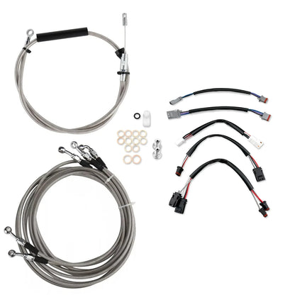 14" Brake Line in Chrome for Harley Street Glide 2000–2023