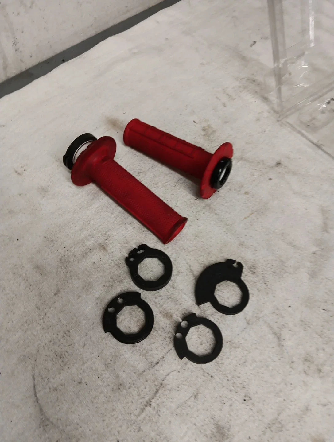 Half-Waffle v2 Lock-On Grips by Micro-X for ODI - Red/Black