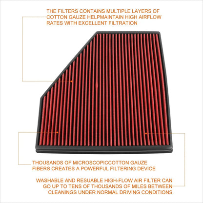Drop In High Flow Air Filter for BMW 228I/320I/328I 2012-2018 Reusable