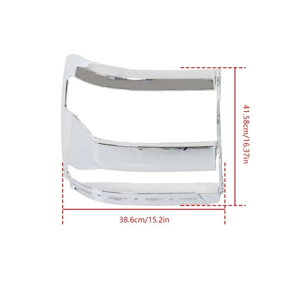 Headlight Trim Bezel Cover Pair in Chrome for 2016-2019 Chevy Silverado 1500