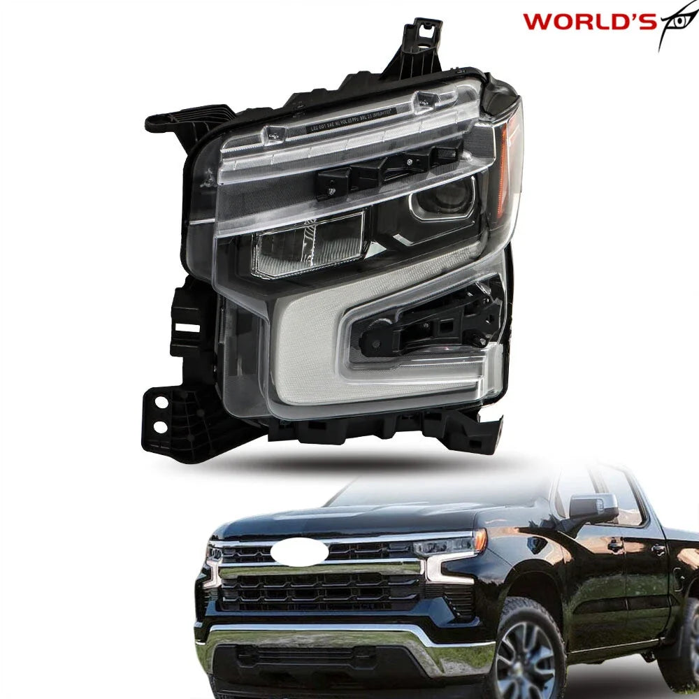 Black LED Headlight for Chevy Silverado 1500 ZR2 (2022–2024)