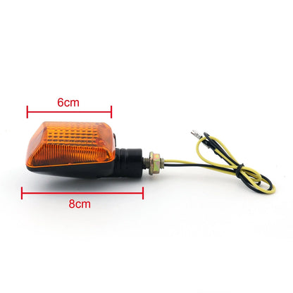 2X Amber Lens Motorcycle Turn Signal Blinkers - Universal Fit