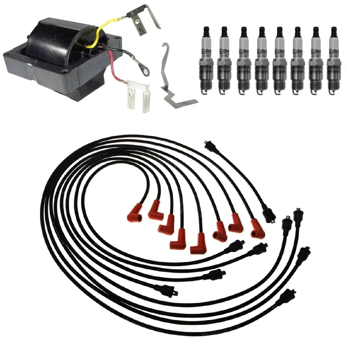 Ignition Wires & Spark Plugs Kit for Chevy G10 K10 GMC G15 (1970–1995)