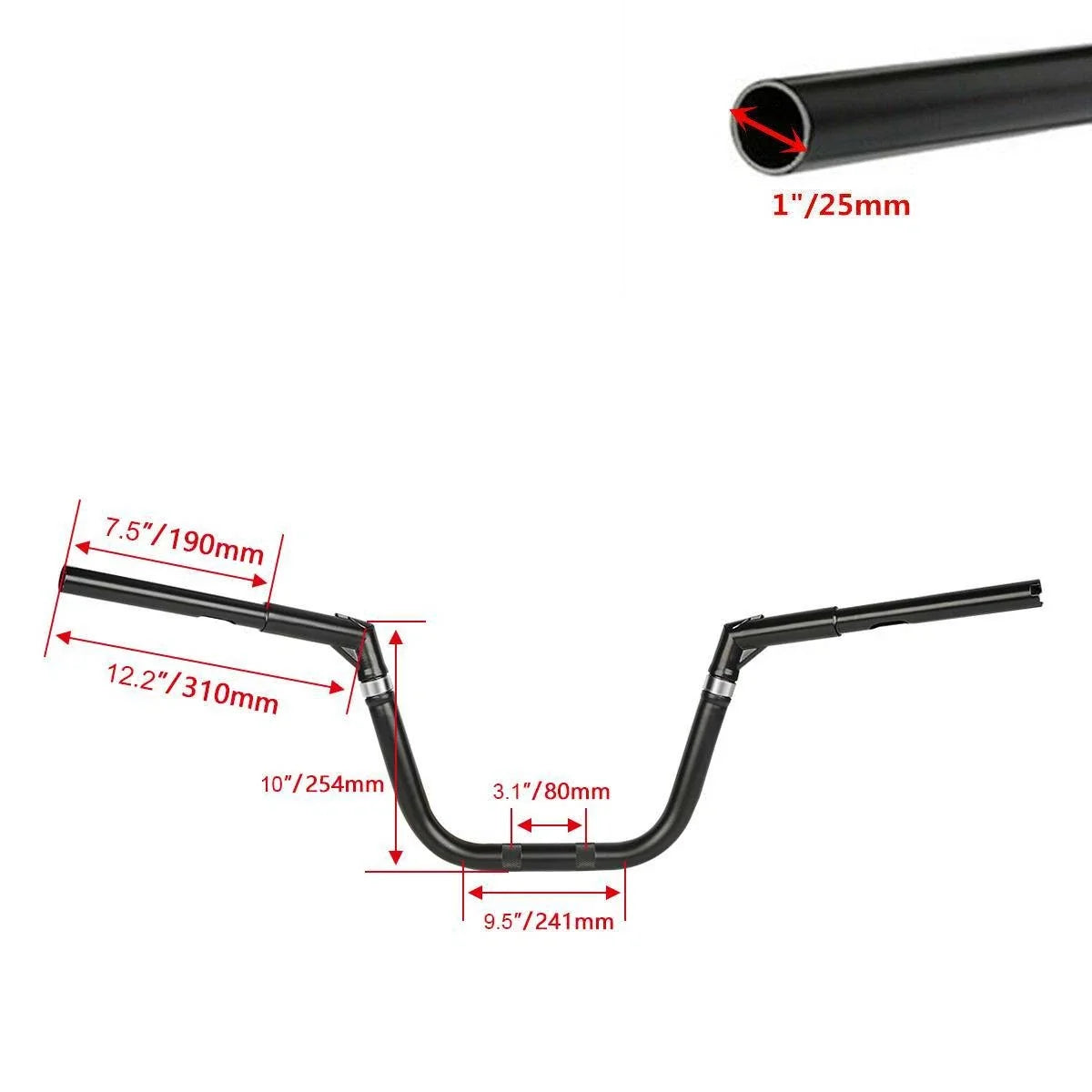 10" Rise 1-1/4" Handlebar for Harley FXSTB FXSTC FXSTD Softail (2000–2023)