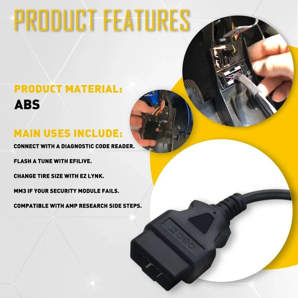 Safety Door Bypass OBD2 Cable for 2018–2023 Dodge Cummins RAM EAX