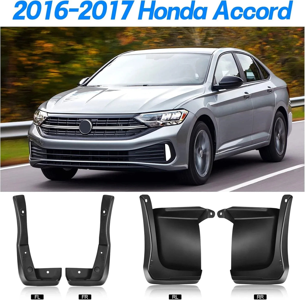 Set of 4 Mud Flaps for Honda Accord (2016–2017) Sedan
