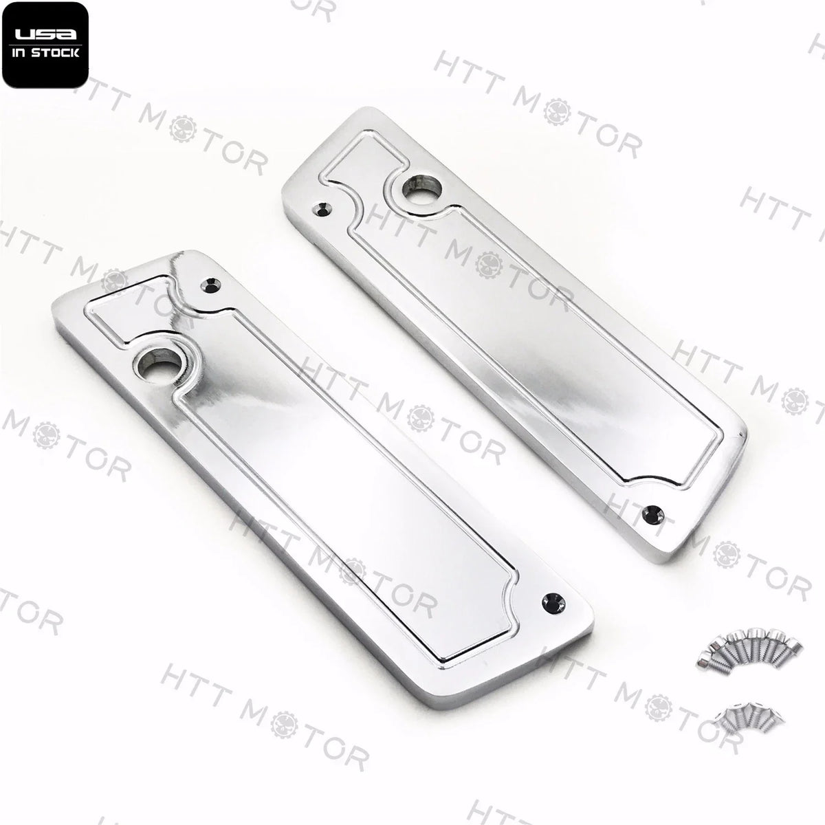 Chrome Saddlebag Latch Cover Set for Harley Hard Touring 2014-2023