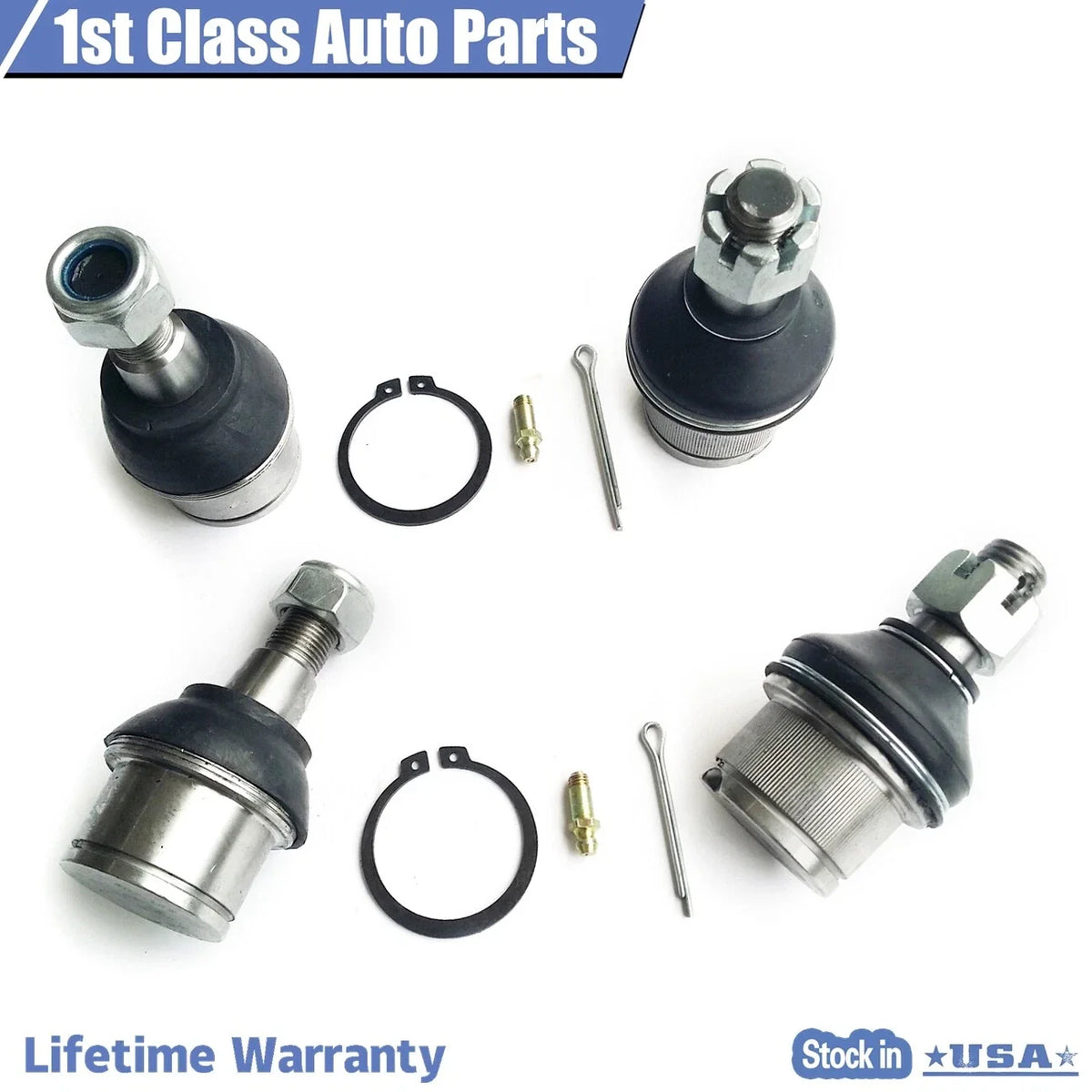 Set of 2 Front Suspension Upper & Lower Ball Joints for Ram 2500 3500 (2003–2014)