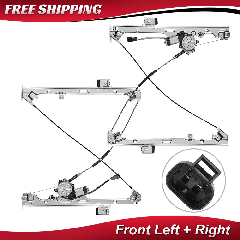 Power Window Regulator w/ Motor - 2X for 2007-2013 Chevy Silverado 1500