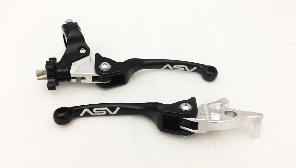 Pair of ASV F3 Black Front Brake Clutch Perch Levers for Honda TRX700XX (2008–2009)