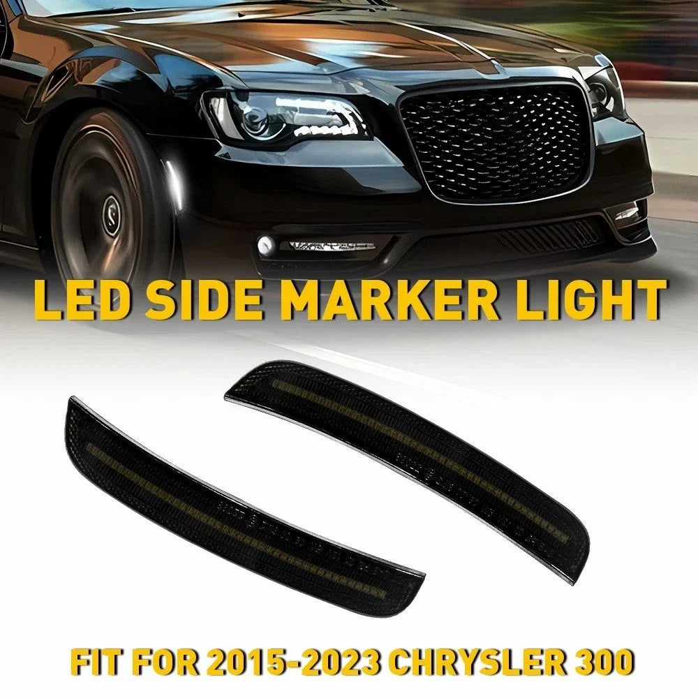 2X White LED Side Marker Light Set for Chrysler 300 (2015–2023)