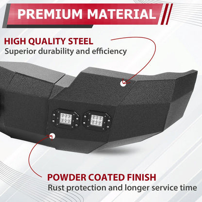 Front Bumper w/Winch & D-ring for Silverado 1500 (2014-2015) LED Light