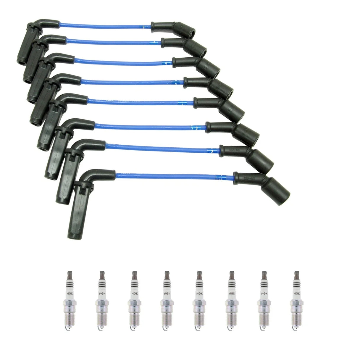 NGK Wire Set & 8 Iridium IX Spark Plugs for Avalanche 2500 Sierra 3500 (2001–2006)
