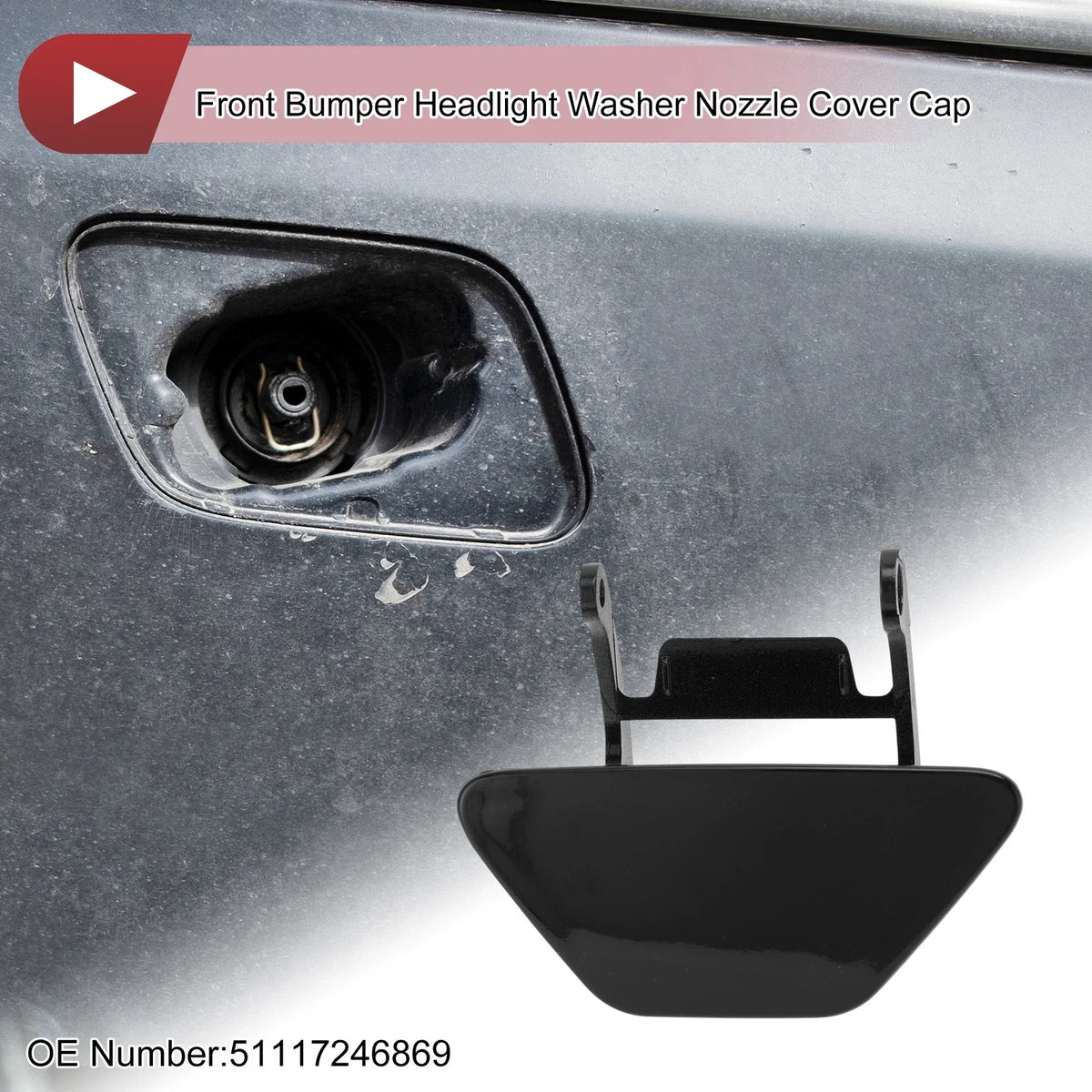 Bumper Headlight Washer Nozzle Cover Cap No. 51117246869 for BMW 528i (2012–2013)