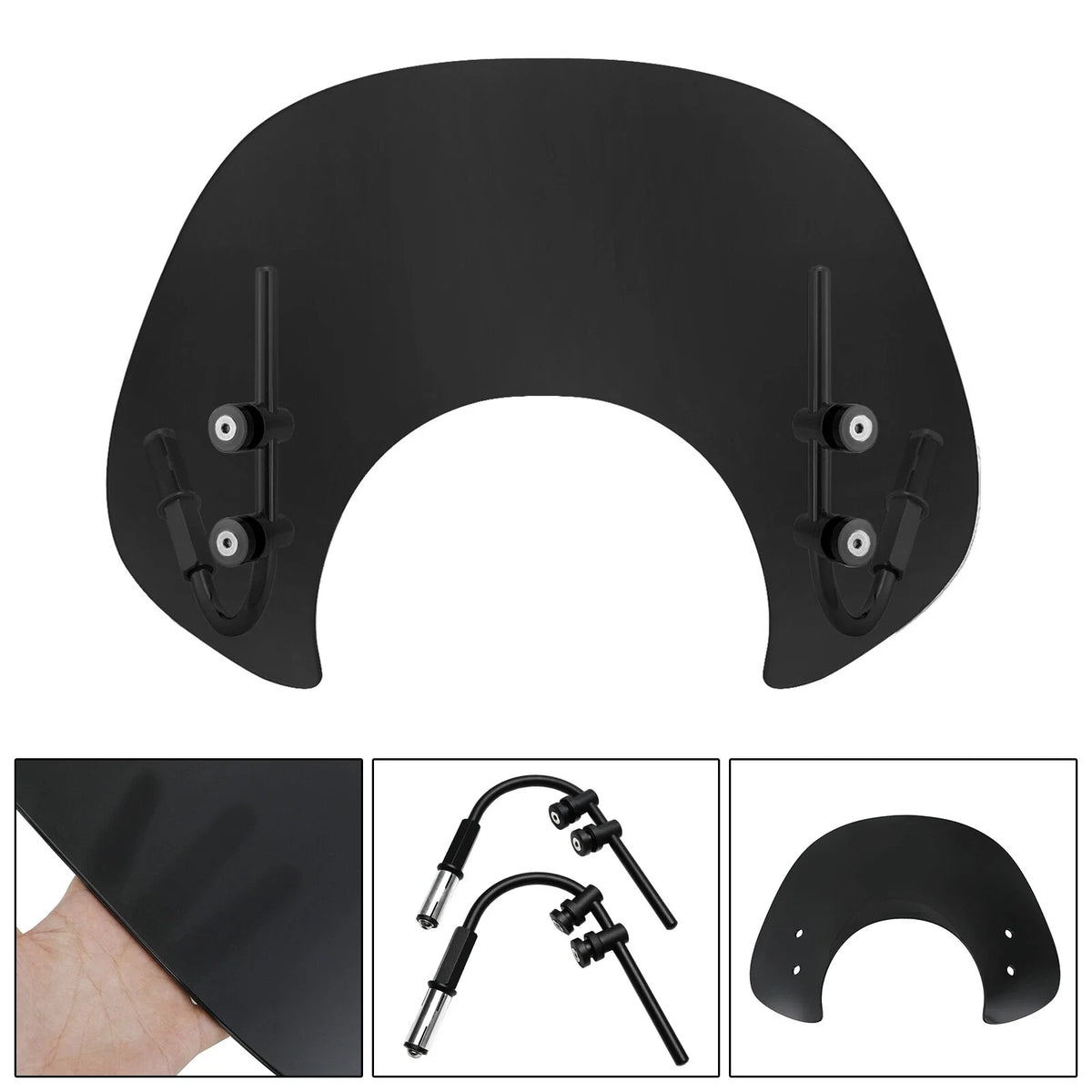 Short Windshield WindScreen for Vespa GTS250 GTS300 (2017–2022) Black