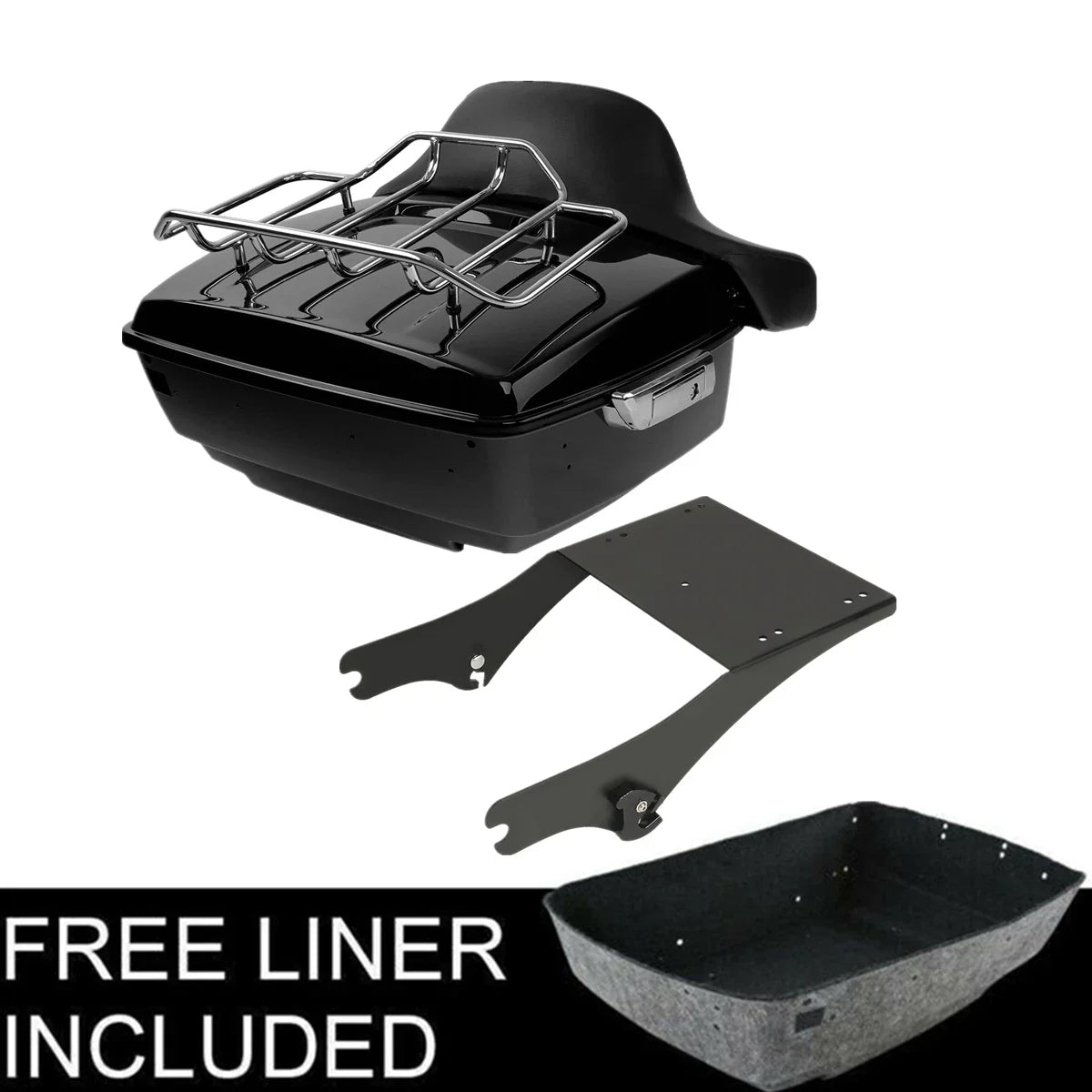 Trunk Mount Rack with Backrest Pad for Harley Touring (1997-2008)