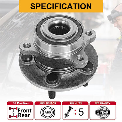 Front Hub Assembly with Bearings for Ford Fusion 2013-2016