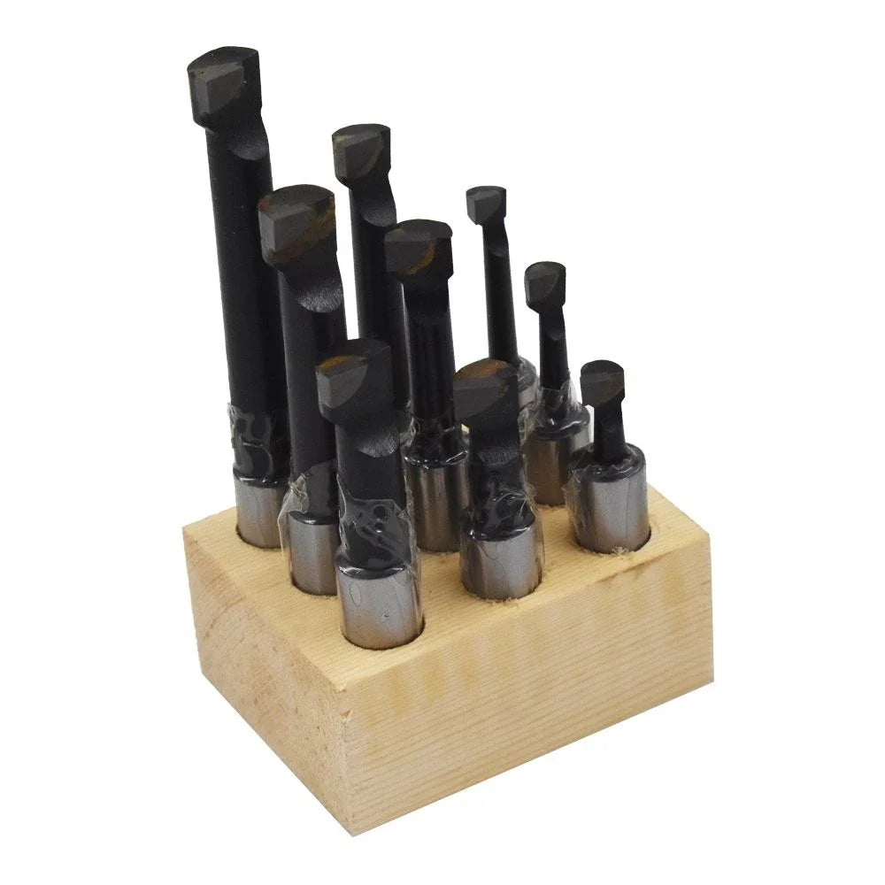 9-Piece 1/2" Boring Bar Set for Lathe Tool (Carbide Tipped)