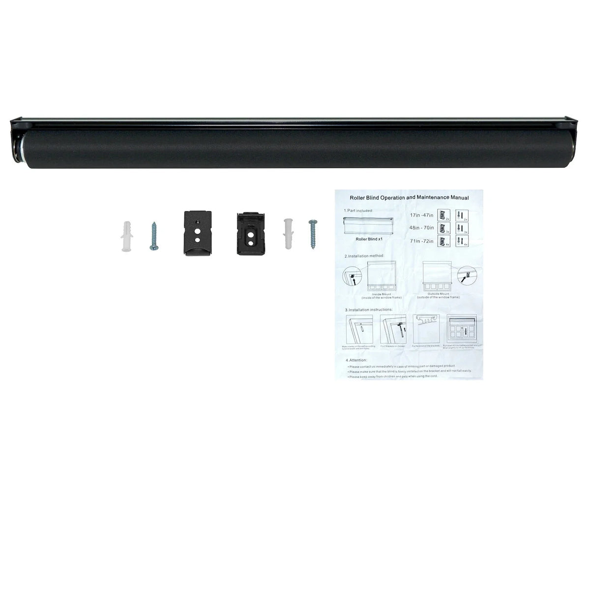 Insulated Cordless Roller Shades 56"x72" Waterproof for Windows