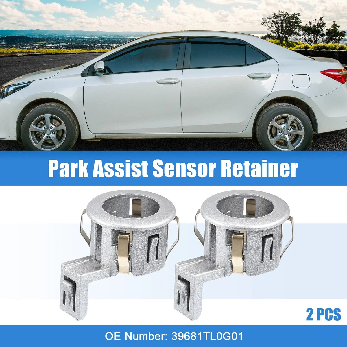 2X Parking Sensor Retainer Holder for Honda Odyssey (2011–2017) Silver Tone