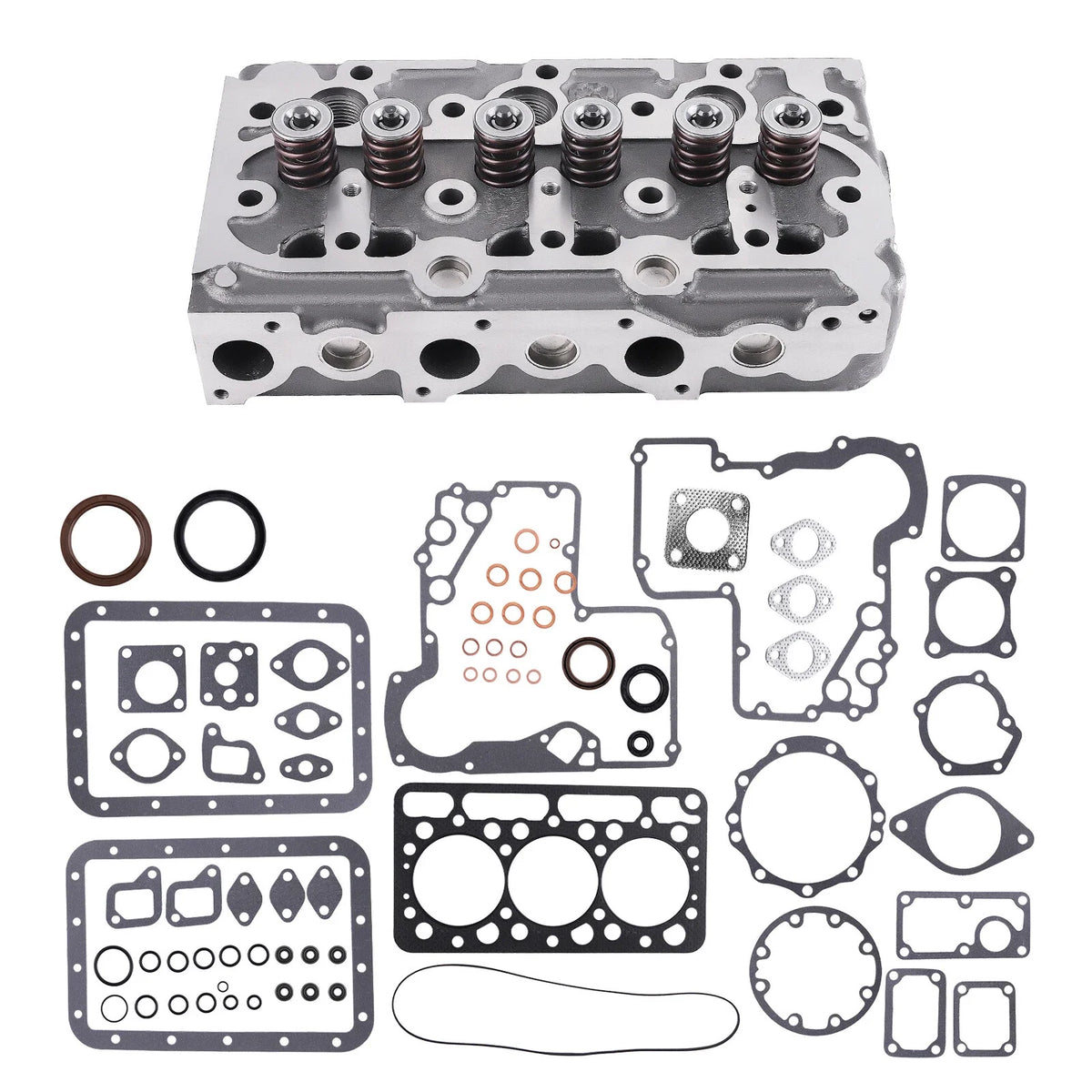 Complete Cylinder Head with Valves & Gasket Kit for Kubota D850 D950