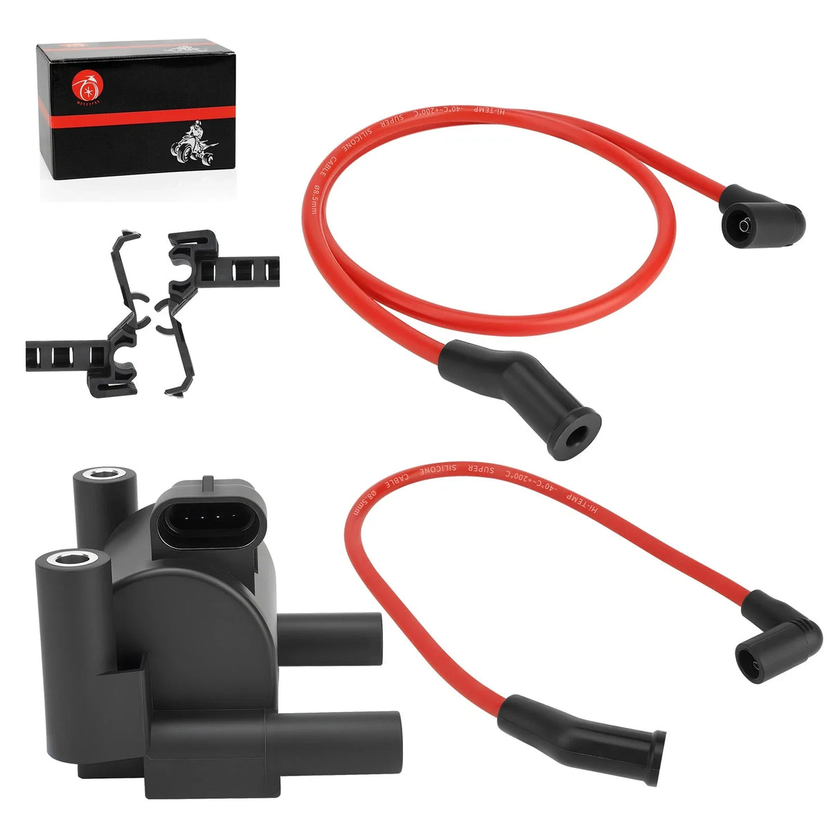 Ignition Coil w/ Spark Plug Wire Cap for Harley FXDWG Dyna Wide Glide (2012–2017)