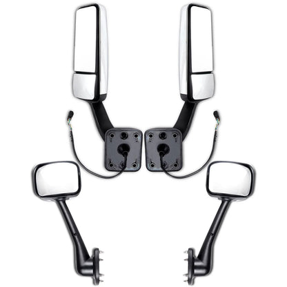 Pair of Heated Chrome Mirrors for 2010-2023 Freightliner Cascadia