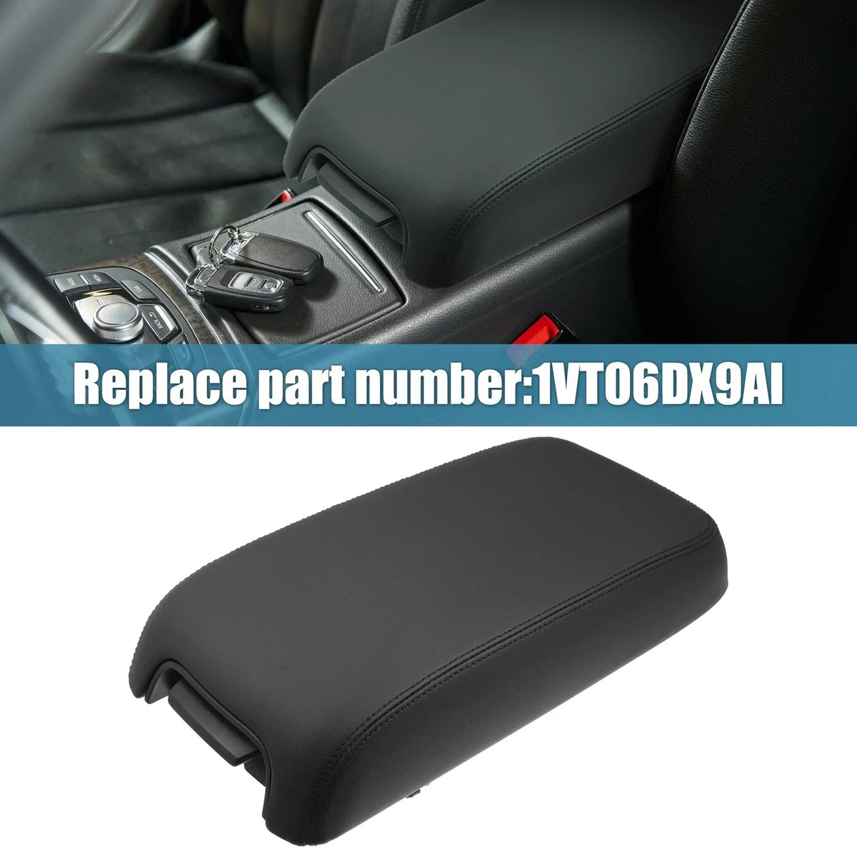 Black Center Console Lid for Dodge Charger, Chrysler 300 (2011-2018)