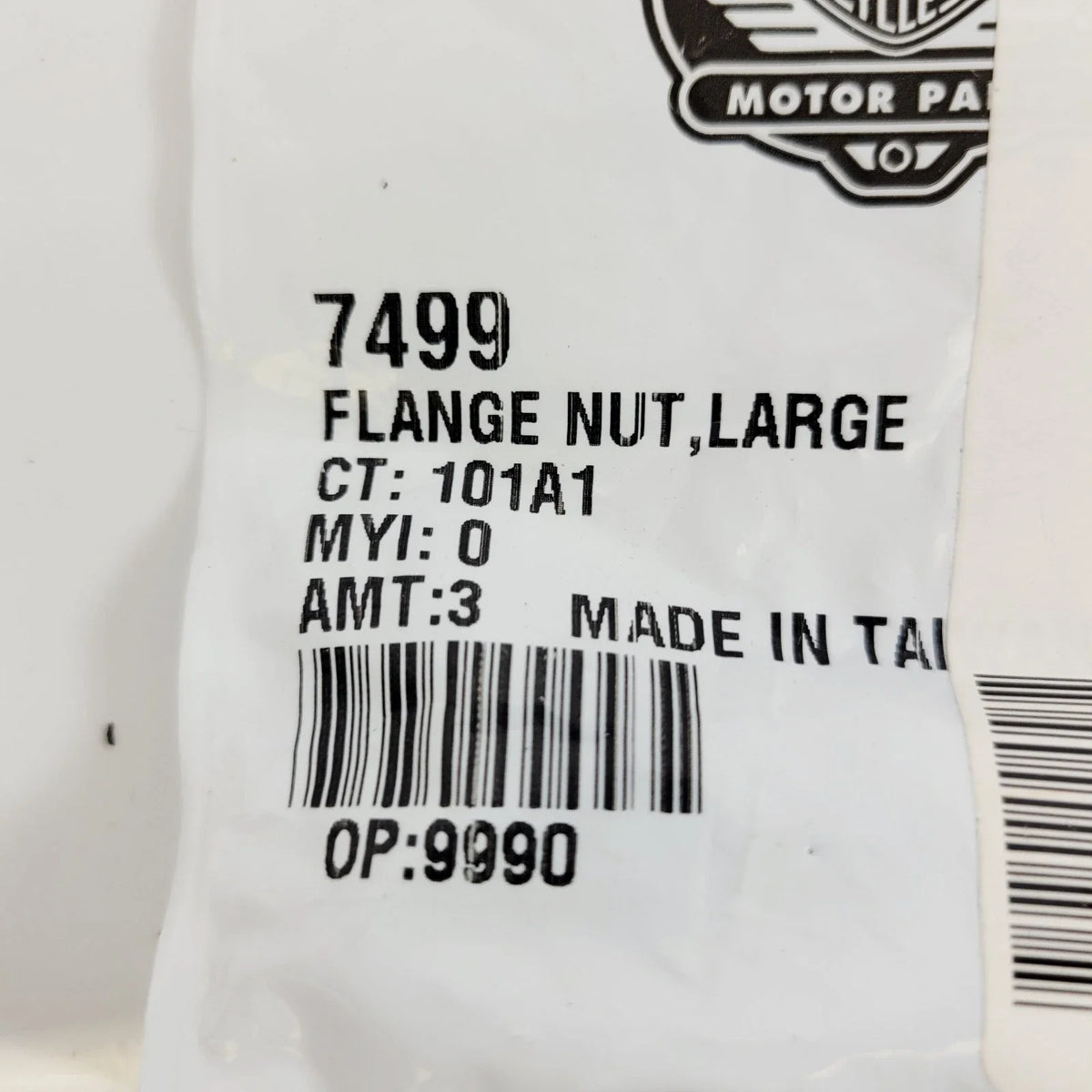 Large Flange Nut Pack of 3 for Harley-Davidson (OEM 7499)