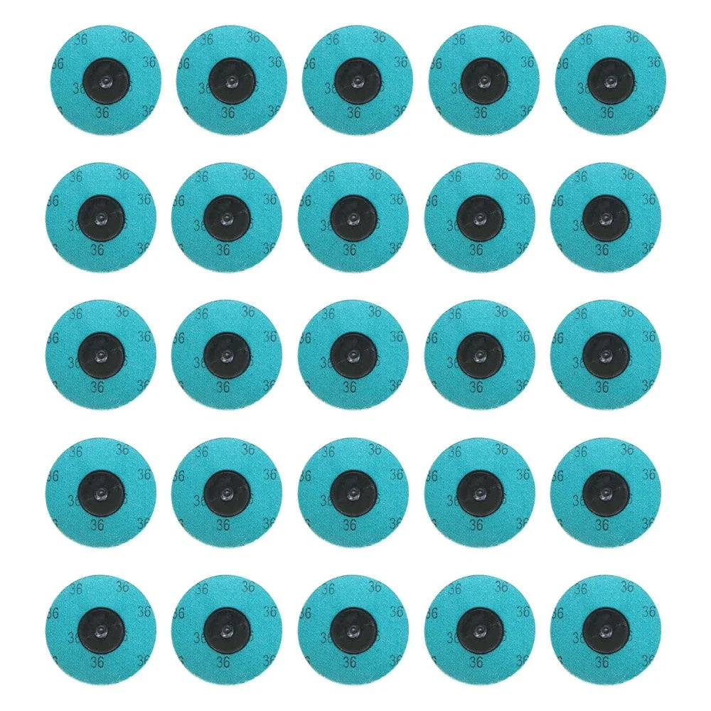 Aluminum Oxide Roll Lock Sanding Discs 3 Inch 36 Grit - 25 Pack